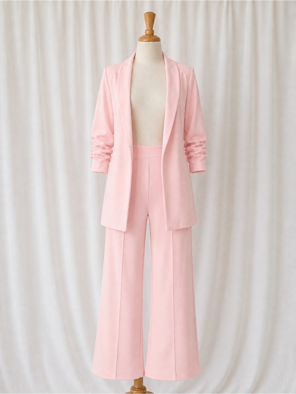 Women's Pink Tailored Blazer - Soft Blush Suit Jacket